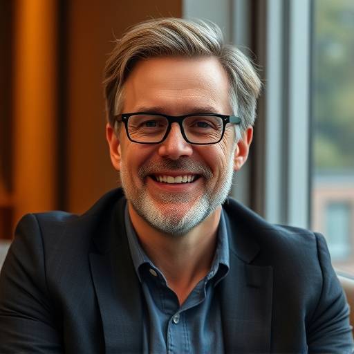 Bilde av Lars Olsen, programleder for Ettermiddagsrushet med Lars, med et avslappet smil.