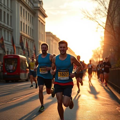 Bilde av løpere som deltar i Oslo Maraton, fullt av energi og entusiasme.